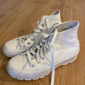 white converse high top platform lugged